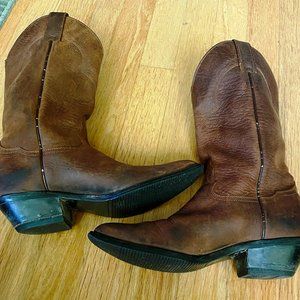 Maine Woods  Brown Leather Western Boots Size 7 1/2